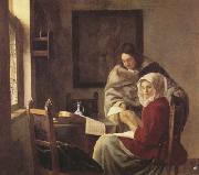 Jan Vermeer Girt interrupted at her music (mk30) oil on canvas